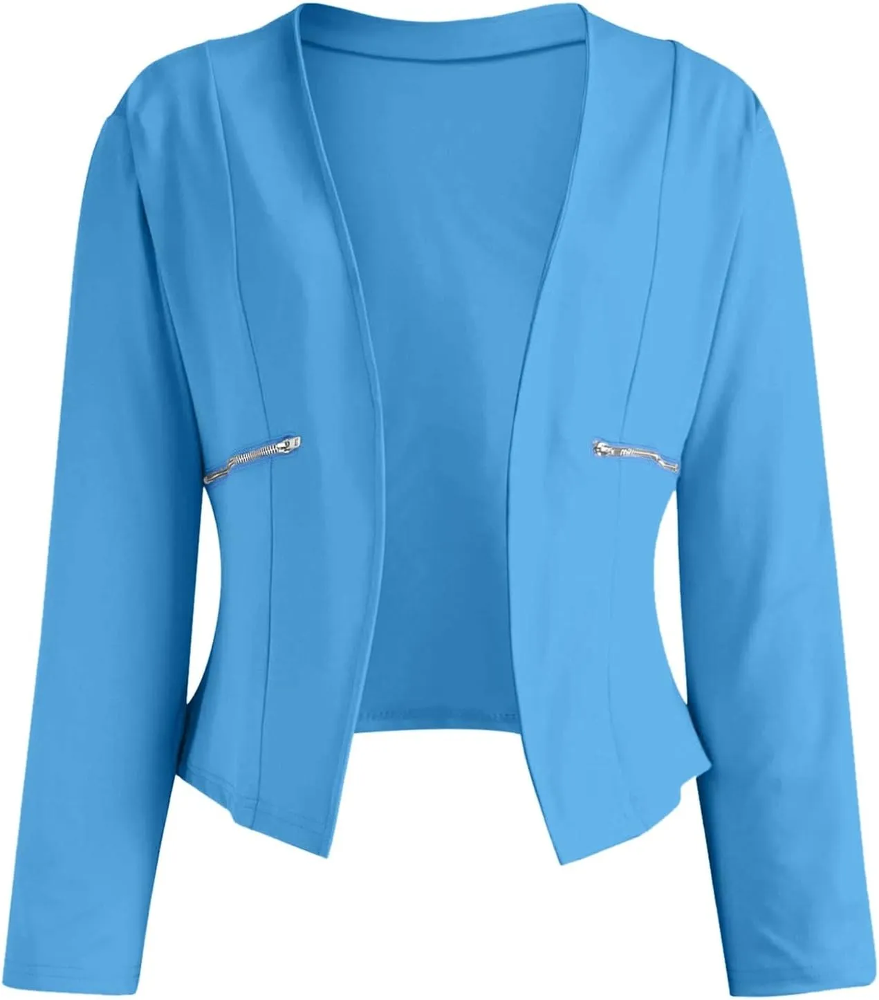 2023 Women Petite Blazers Trendy Casual Puff Sleeve Bolero Shrug Open Front Fall Cropped Suit Jackets Stylish Cardigan Coats