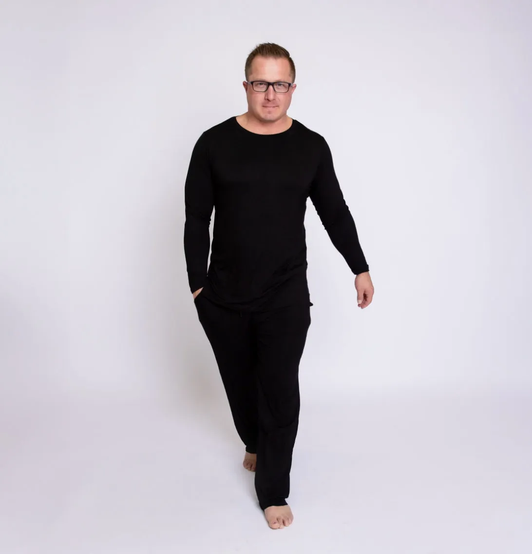 Black Relaxed Two Piece Jammie Set