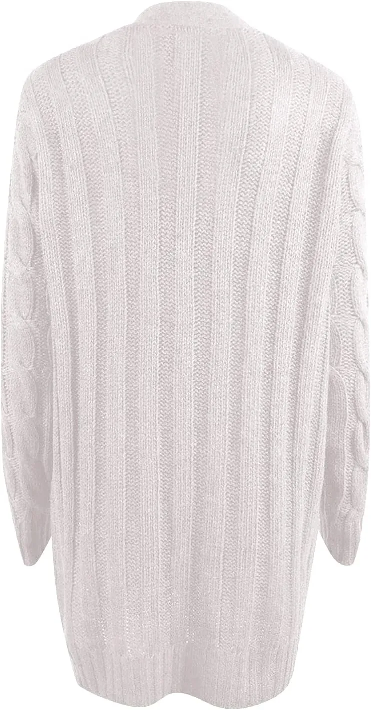 Cardigan Sweaters for Women 2024 Fall Button Down Open Front Cardigan Knit Chunky Sweater Outwear Coats with Pockets