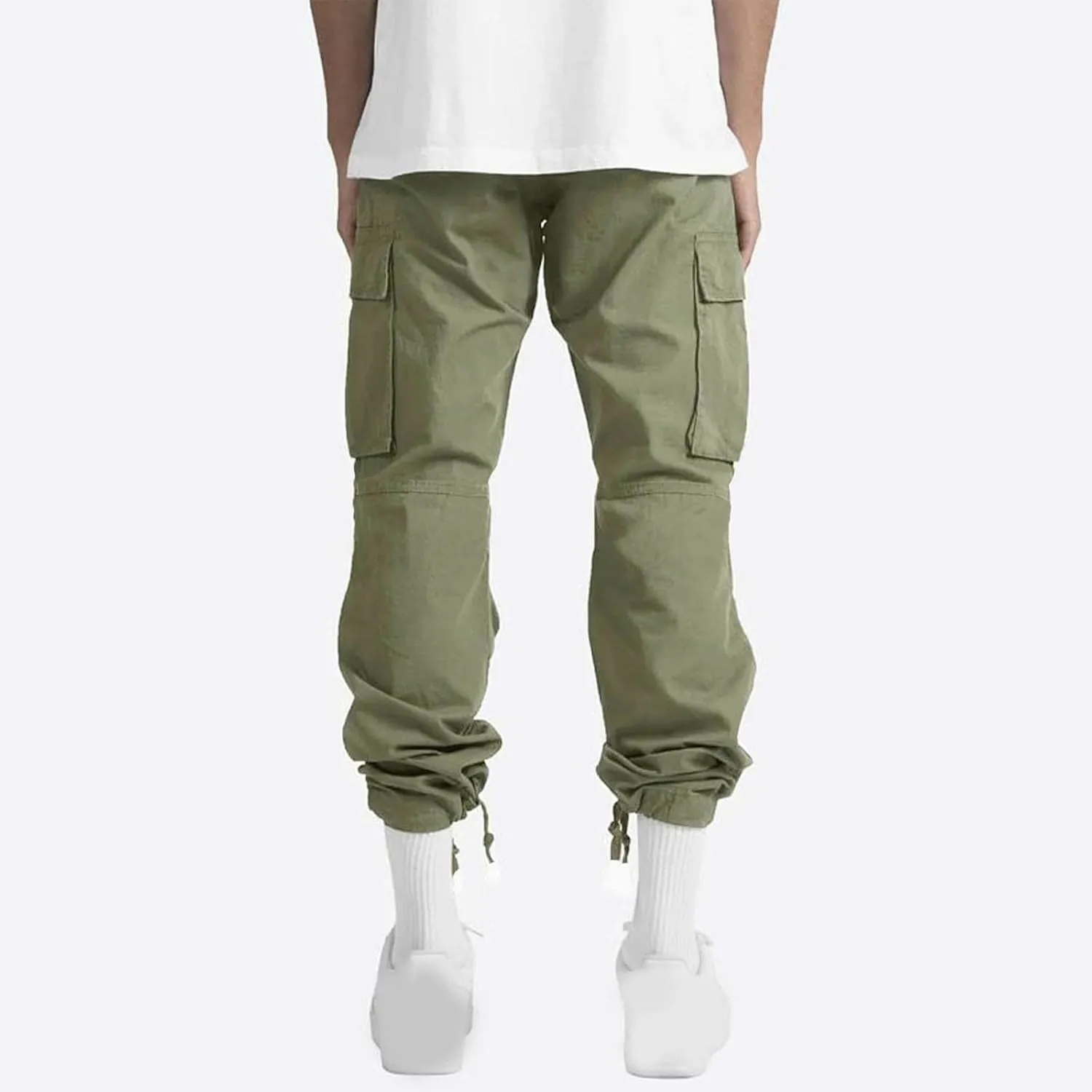 Cargo Pants for Men Multi Pockets Work Pants Breathable Elastic Waist Relaxed Hiking Outdoor Casual Pants Trouser