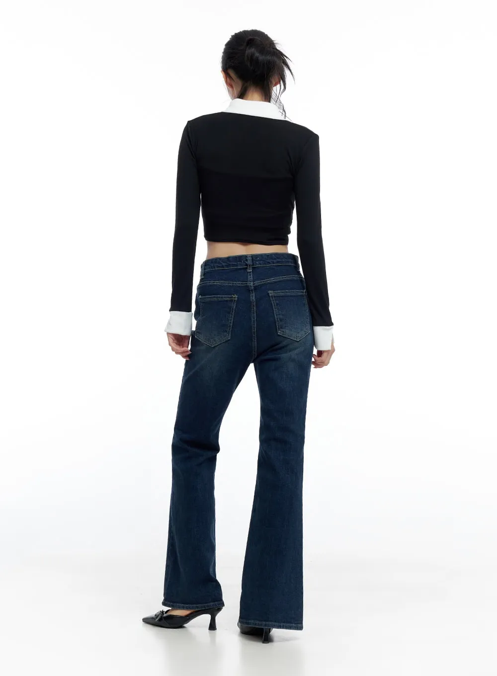 Clea Elastic Flare Dark Denim Jeans CO425