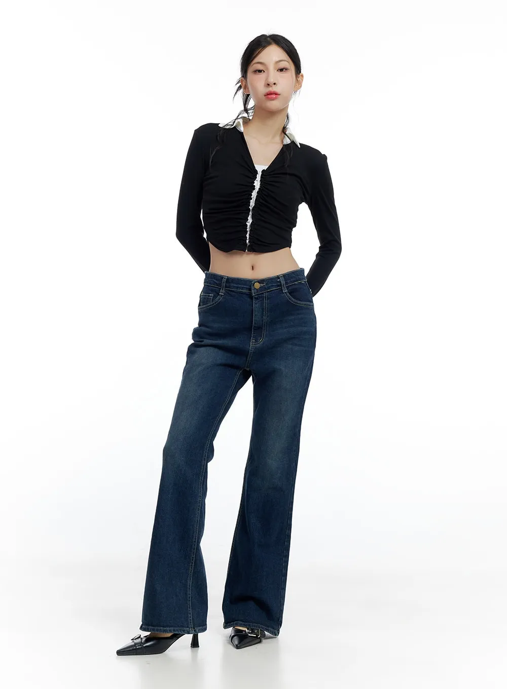 Clea Elastic Flare Dark Denim Jeans CO425