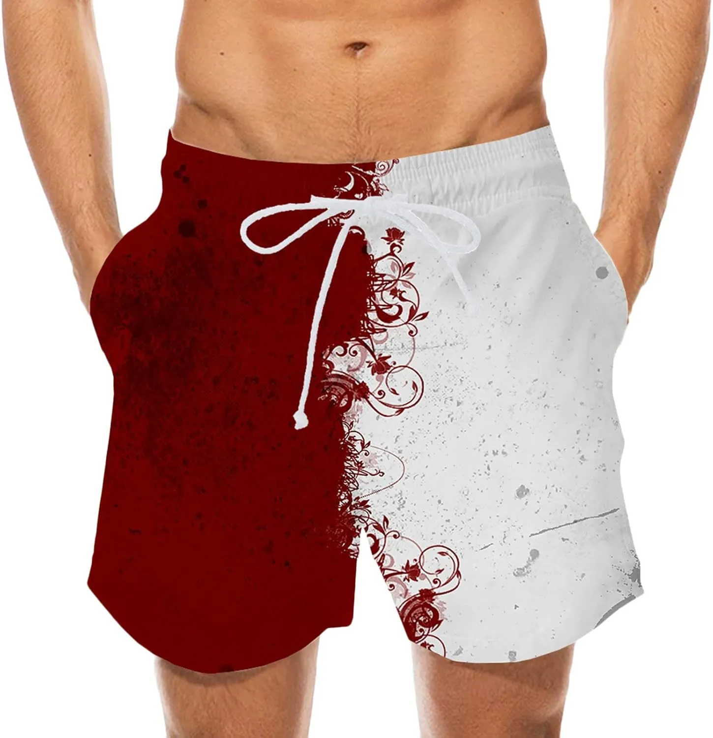 Floral Graphic Loose Fit Shorts for Mens Summer Fall Beach Hawaiian Tropical Straight Leg Shorts Mens 2024