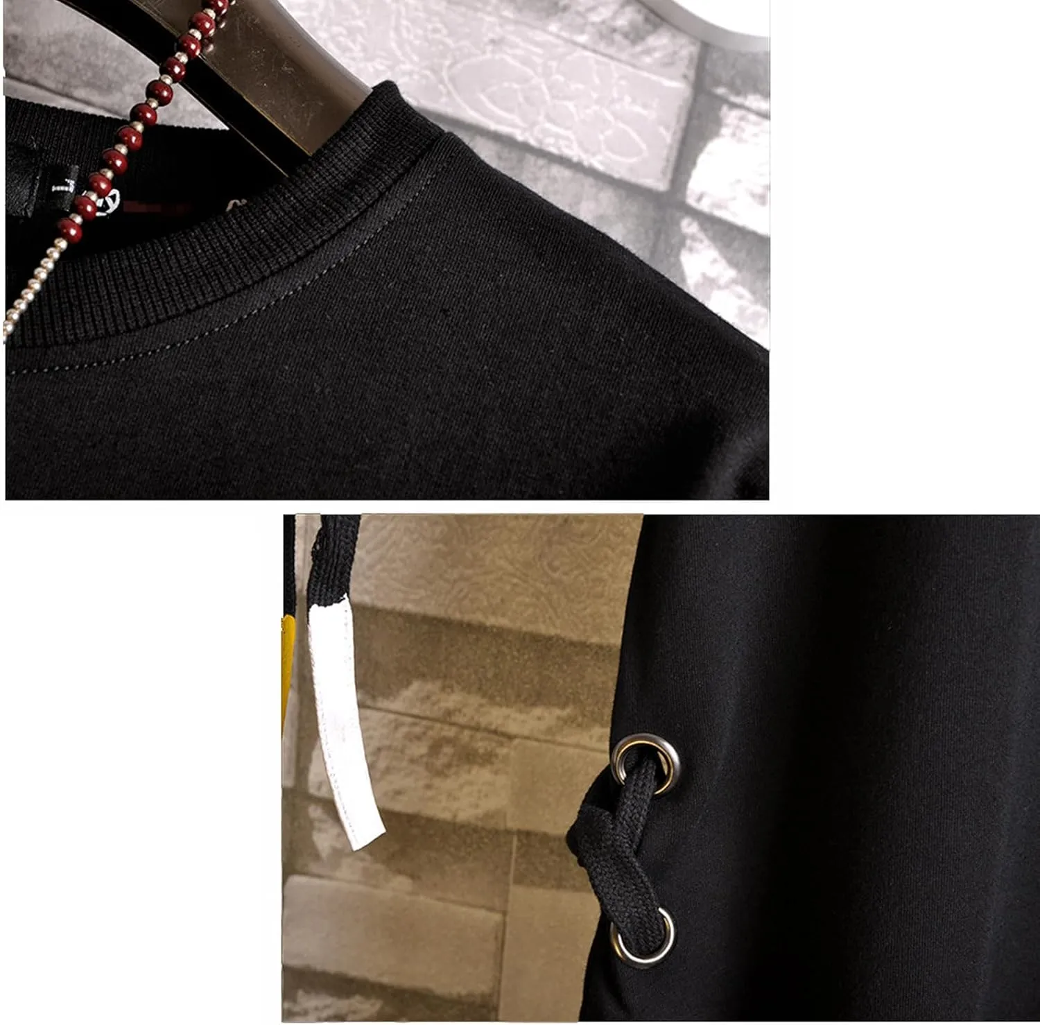 Hip-Hop Style Crew Neck Tee Loose Fit Streetwear Men's T-Shirt T055