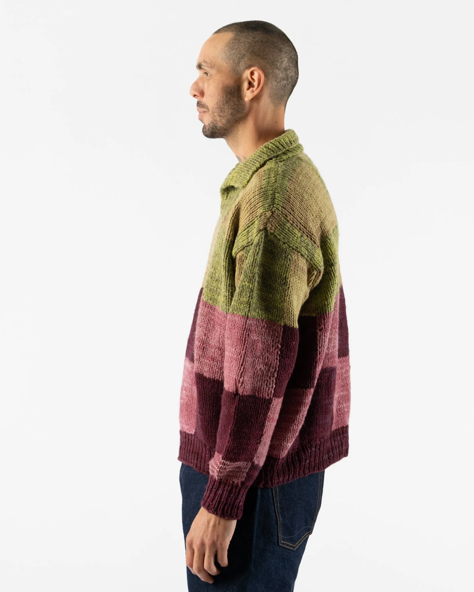 Kartik Research Rugby Knit in Mint Purple Patchwork