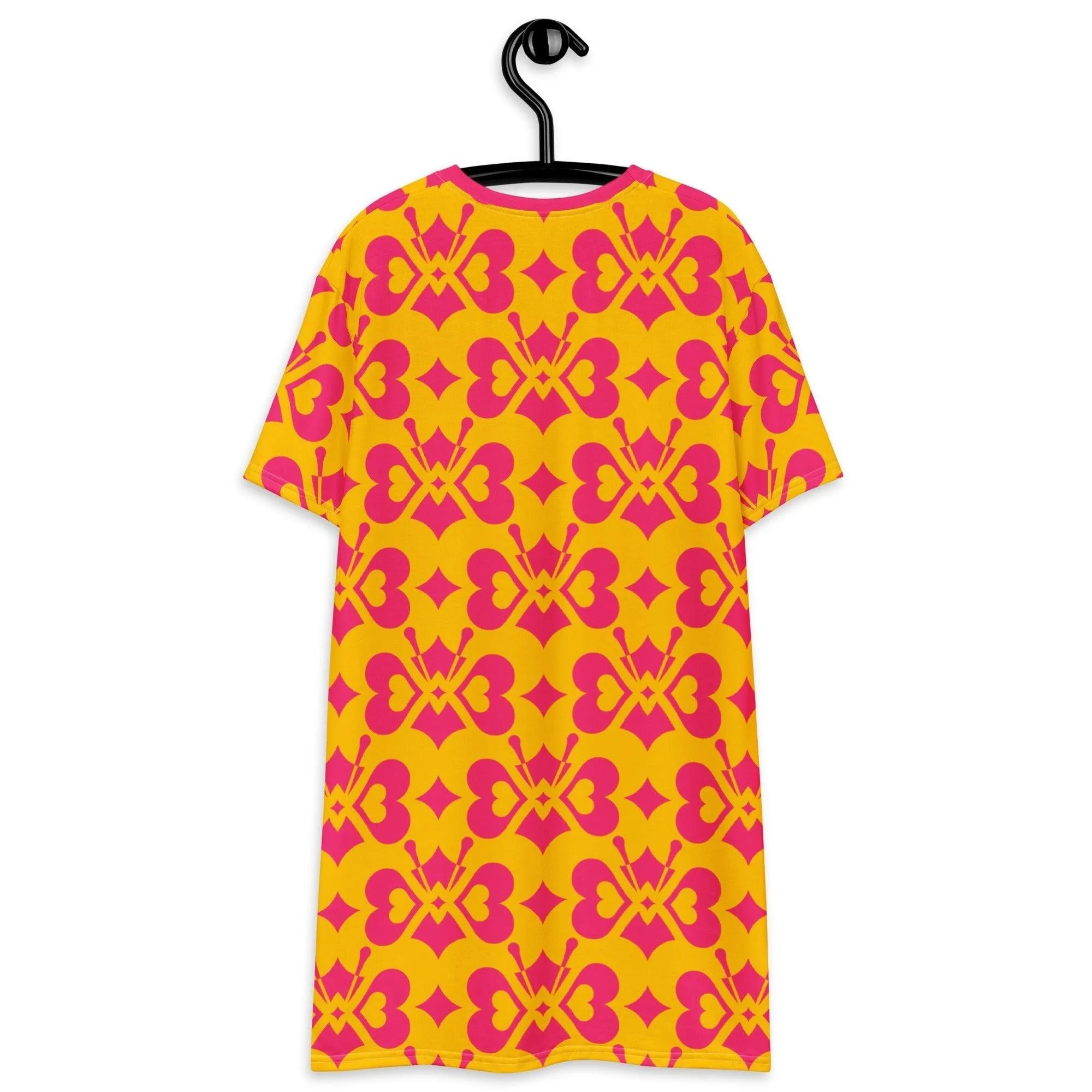 LOVE BUTTERFLY yellow pink - T-shirt dress