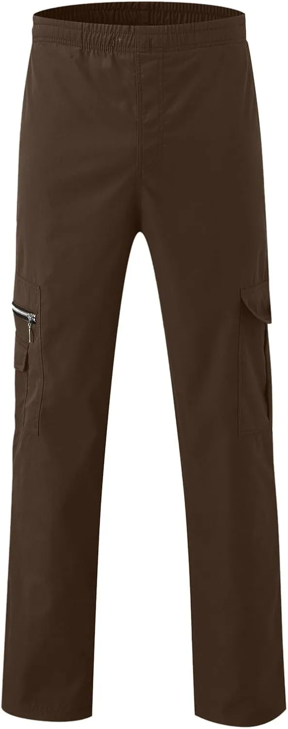 Men's Cargo Pants Jogger Hiking Sweatpants Casual Athletic Outdoor Cotton Trousers Relaxed Fit with Pockets