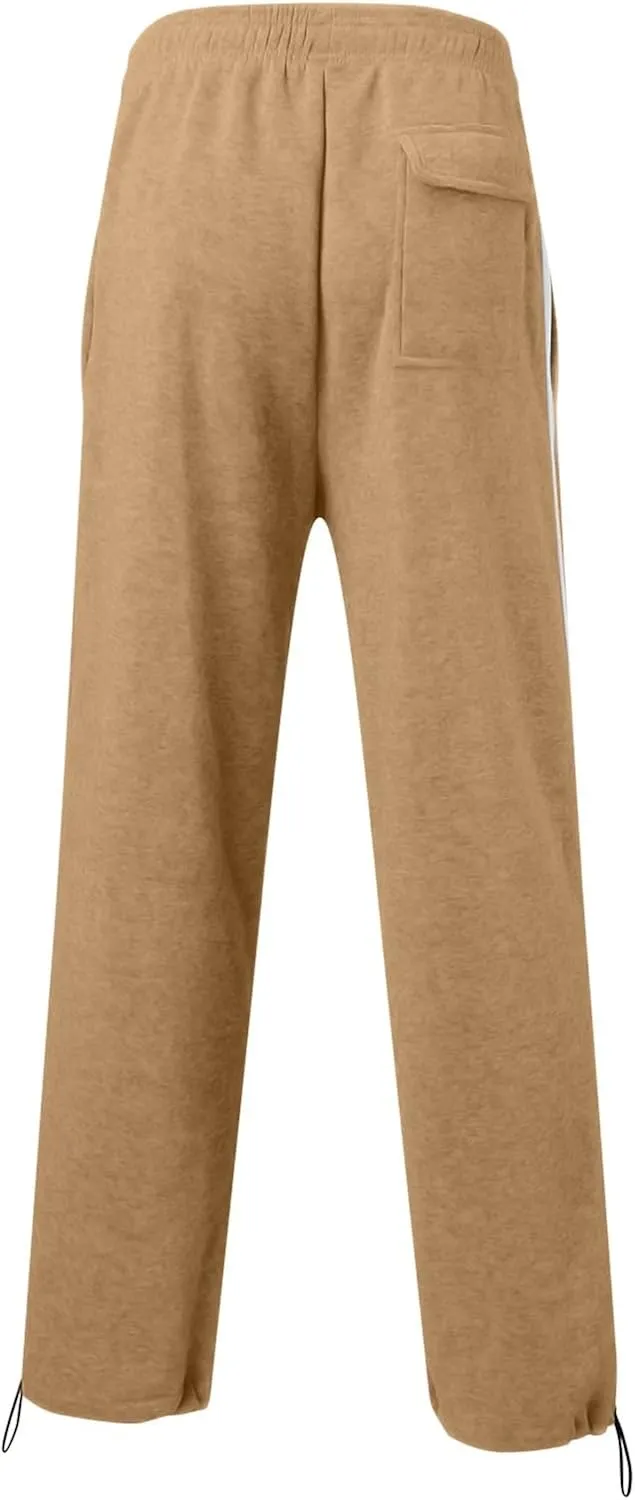 Men's Casual Cargo Pants Relaxed Fit Outdoor Hiking Workout Sweatpants, Stretch Drawstring Elastic Waist Jogger Pants