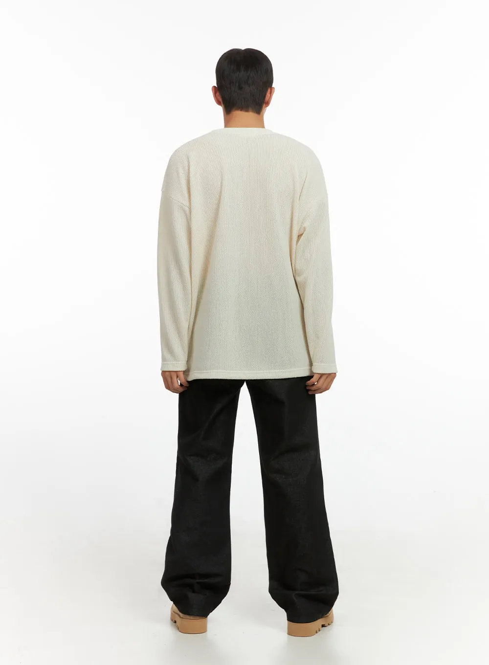 Men's Elastic-Back Denim Jeans IO420