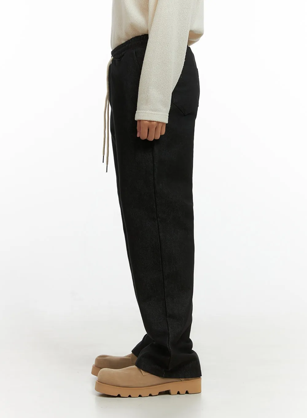Men's Elastic-Back Denim Jeans IO420