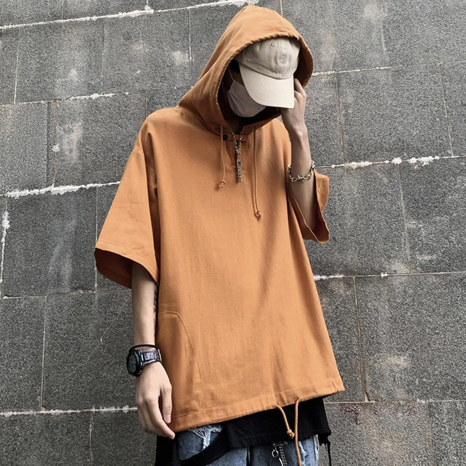 Men's Lightweight Soft Cotton Sweatshirts Casual Fashion Hooded Neck T-Shirt T017