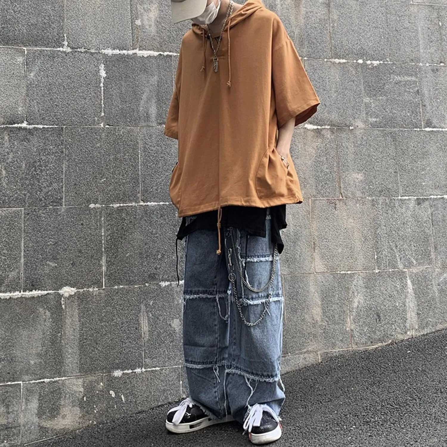 Men's Lightweight Soft Cotton Sweatshirts Casual Fashion Hooded Neck T-Shirt T017