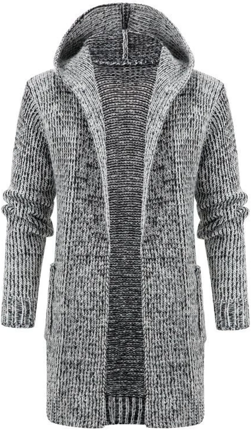 Mens Long Sleeve Stand Cardigan Sweaters Button Down Knitted Sweater Men's Cardigan