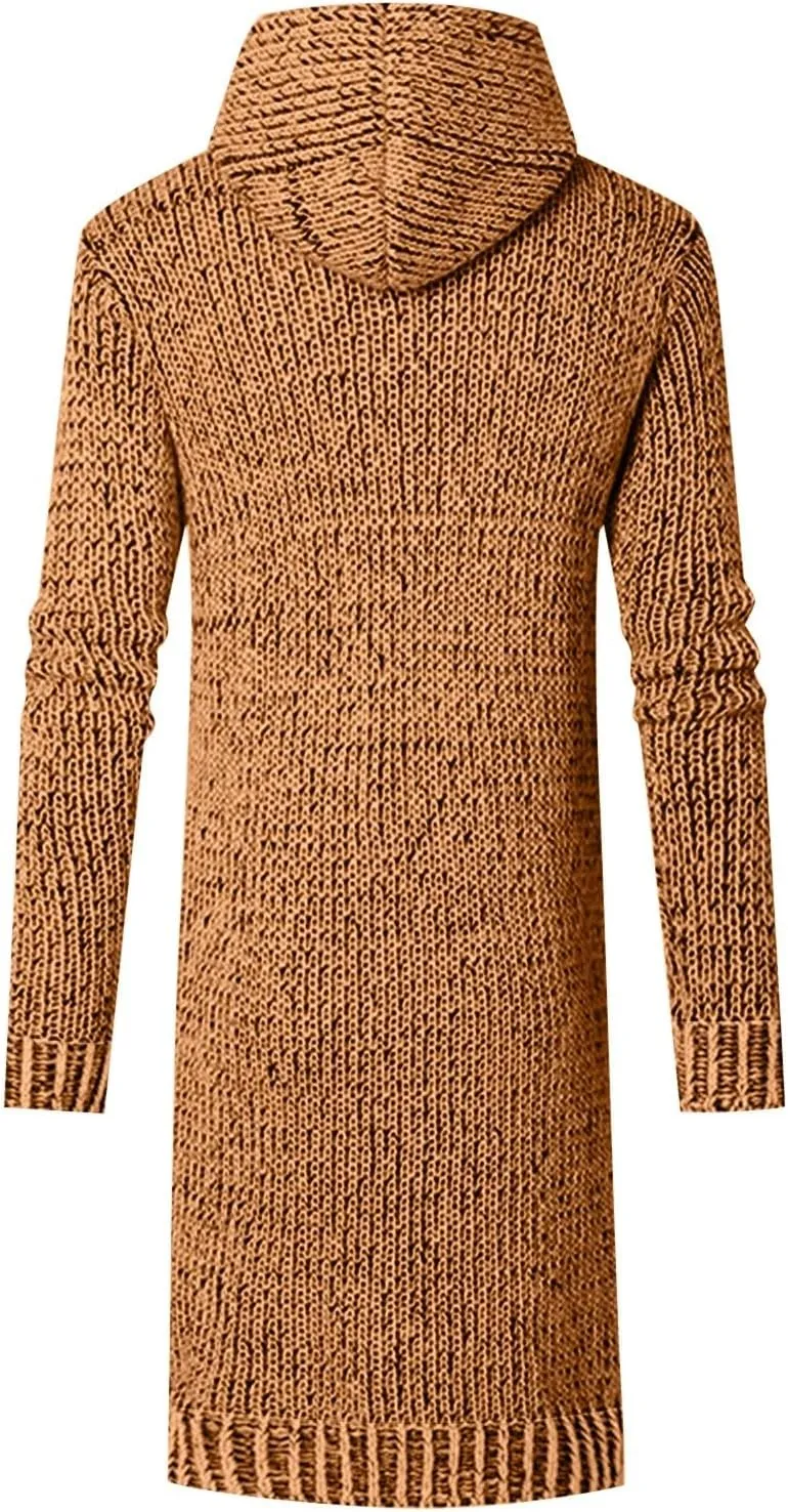 Mens Long Sleeve Stand Cardigan Sweaters Button Down Knitted Sweater Men's Cardigan