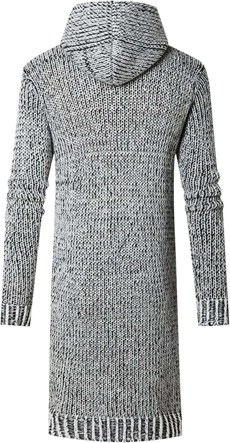 Mens Long Sleeve Stand Cardigan Sweaters Button Down Knitted Sweater Men's Cardigan