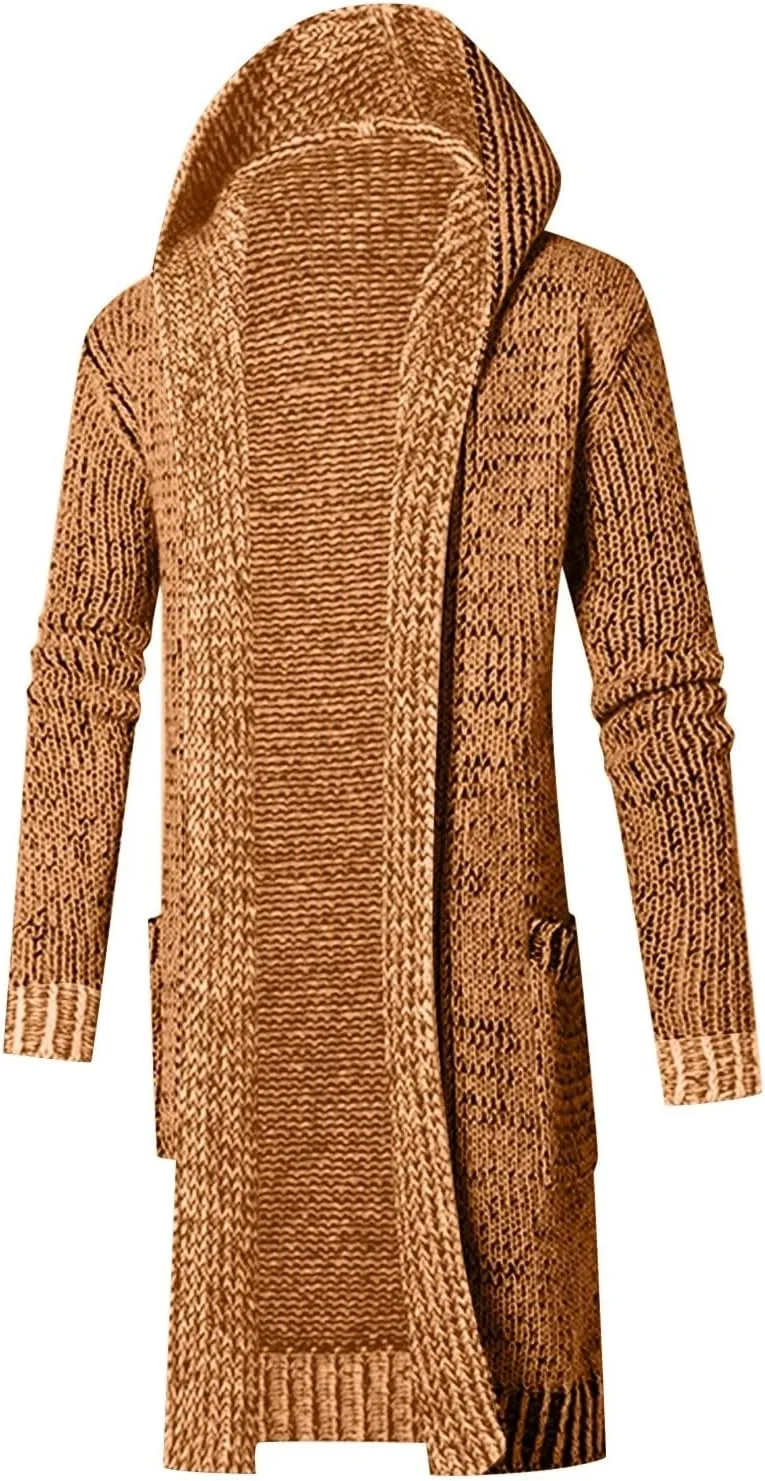 Mens Long Sleeve Stand Cardigan Sweaters Button Down Knitted Sweater Men's Cardigan