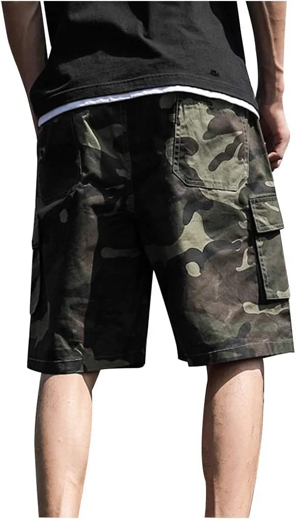 Men's Running Tennis Shorts Quick Dry Athletic Workout Active Shorts with Multi Pockets Camouflage Shorts