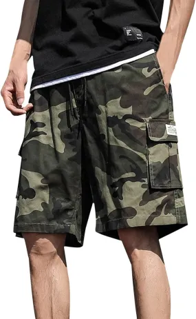 Men's Running Tennis Shorts Quick Dry Athletic Workout Active Shorts with Multi Pockets Camouflage Shorts