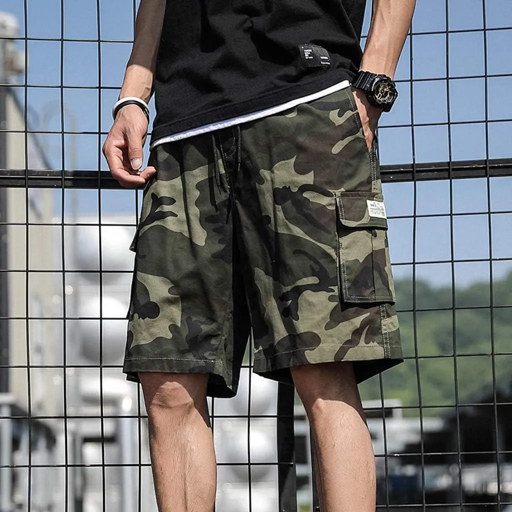 Men's Running Tennis Shorts Quick Dry Athletic Workout Active Shorts with Multi Pockets Camouflage Shorts