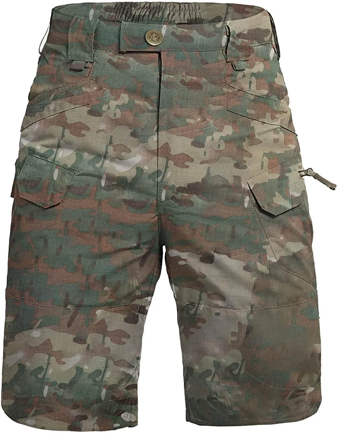 Men's Stretch Cargo Casual Elastic Waist Drawstring Lightweight Shorts Relaxed Summer Short with Multi Pockets