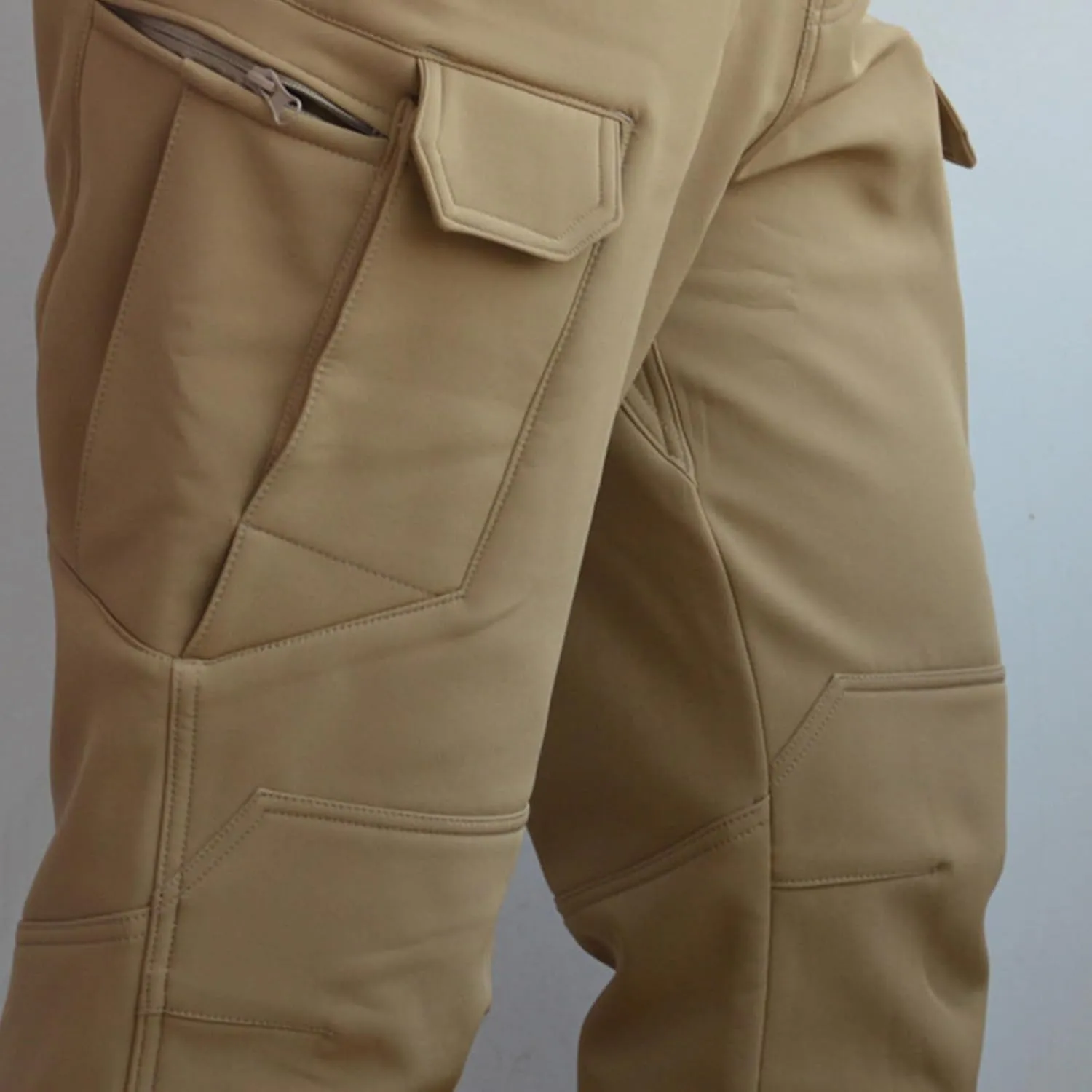 Muscularfit Mens Pants Big and Tall Multi Pockets Buckle Zipper Cargo Pant Causal Loose Solid Sports Trousers Trendy Clothes