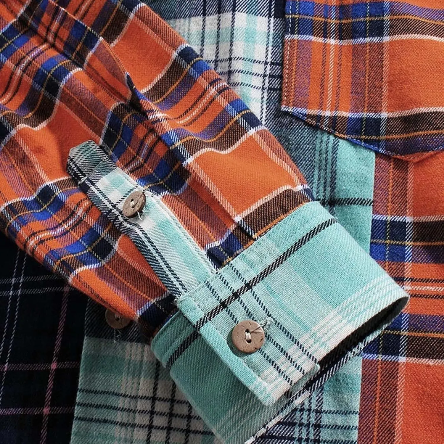 Plaid Hoodies Jackets for Men Lightweight Casual Long Sleeve Fleece Lined Casual Plaid Jacket Color Block Stitching