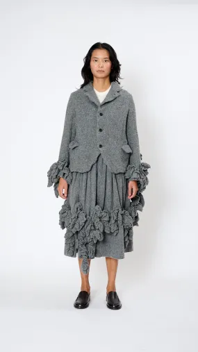 Ruffle Sleeve Jacket in Grey