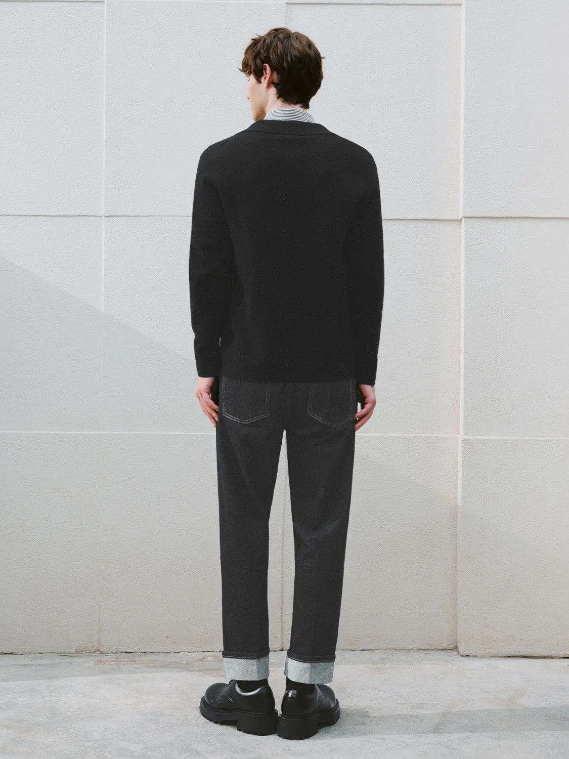 Shirt Collar Knitted Cardigans