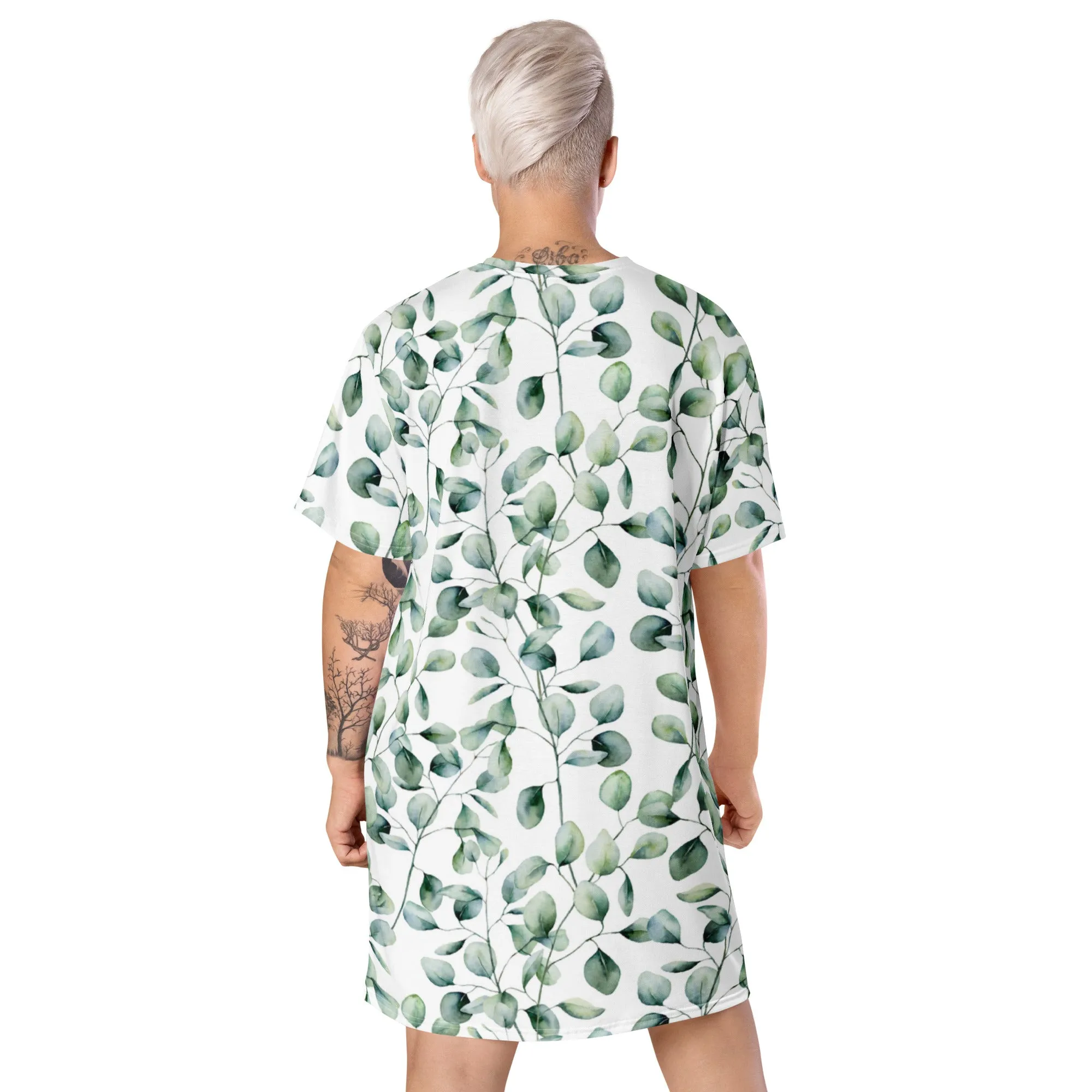 T-Shirt Dress Patterns Leaves (Glamourange T-Shirt Dresses Patterns for Women - 007)
