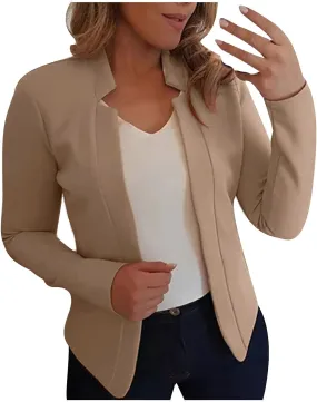 Women's Cropped Blazer Jackets Work Office Jacket Dressy Cardigan Blazer Lightweight Blazer Business Casual Coat 2025