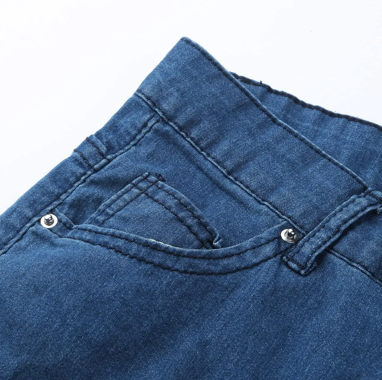 Womens Skinny Bell Bottom Jeans Destroyed Elastic Waist Totally Shaping Tassel Stretch Curvy Fit Jeans