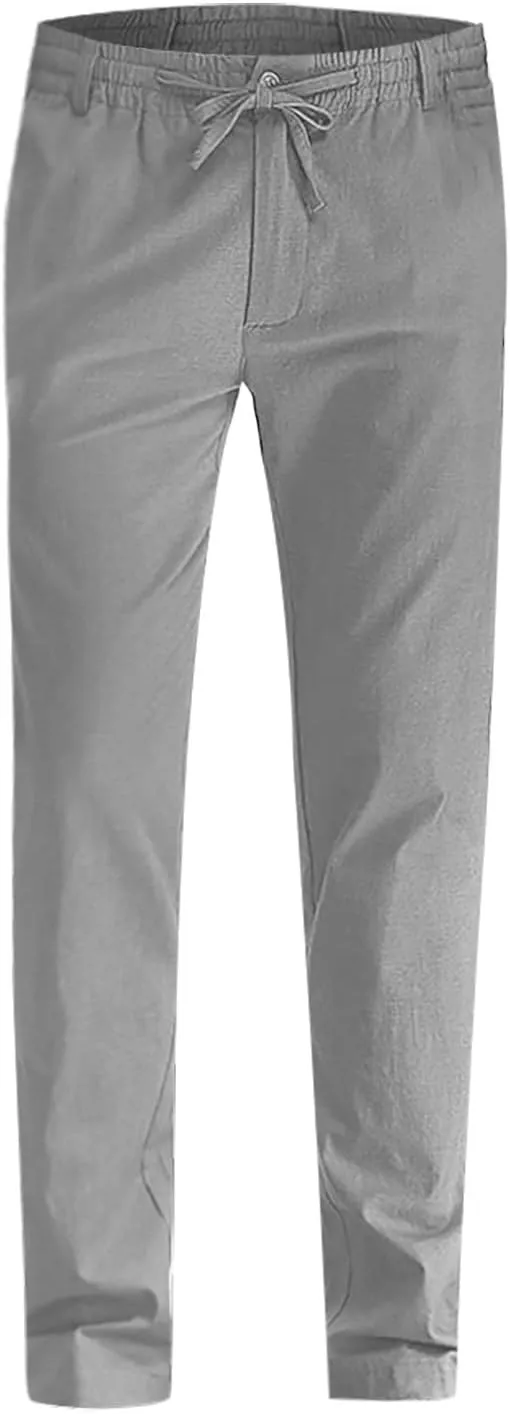 Ymosrh Mens Fashion Joggers Pants Large Elastic Waist Cotton Versatile Solid Color Sweatpants Scrubs Men Set Joggers