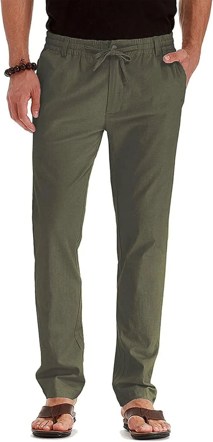 Ymosrh Mens Fashion Joggers Pants Large Elastic Waist Cotton Versatile Solid Color Sweatpants Scrubs Men Set Joggers