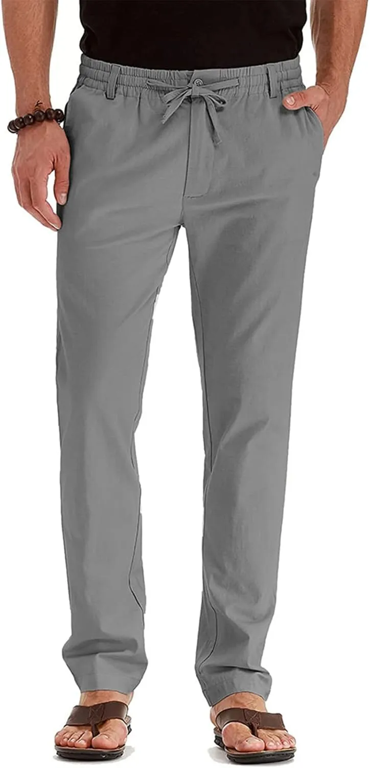 Ymosrh Mens Fashion Joggers Pants Large Elastic Waist Cotton Versatile Solid Color Sweatpants Scrubs Men Set Joggers