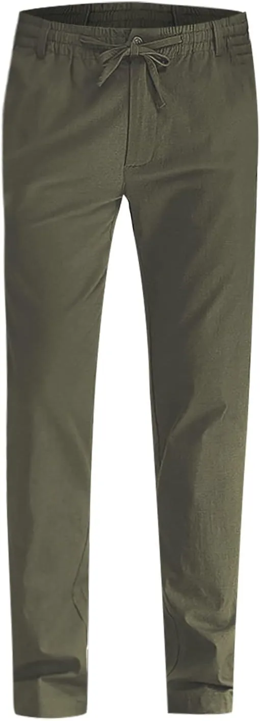 Ymosrh Mens Fashion Joggers Pants Large Elastic Waist Cotton Versatile Solid Color Sweatpants Scrubs Men Set Joggers