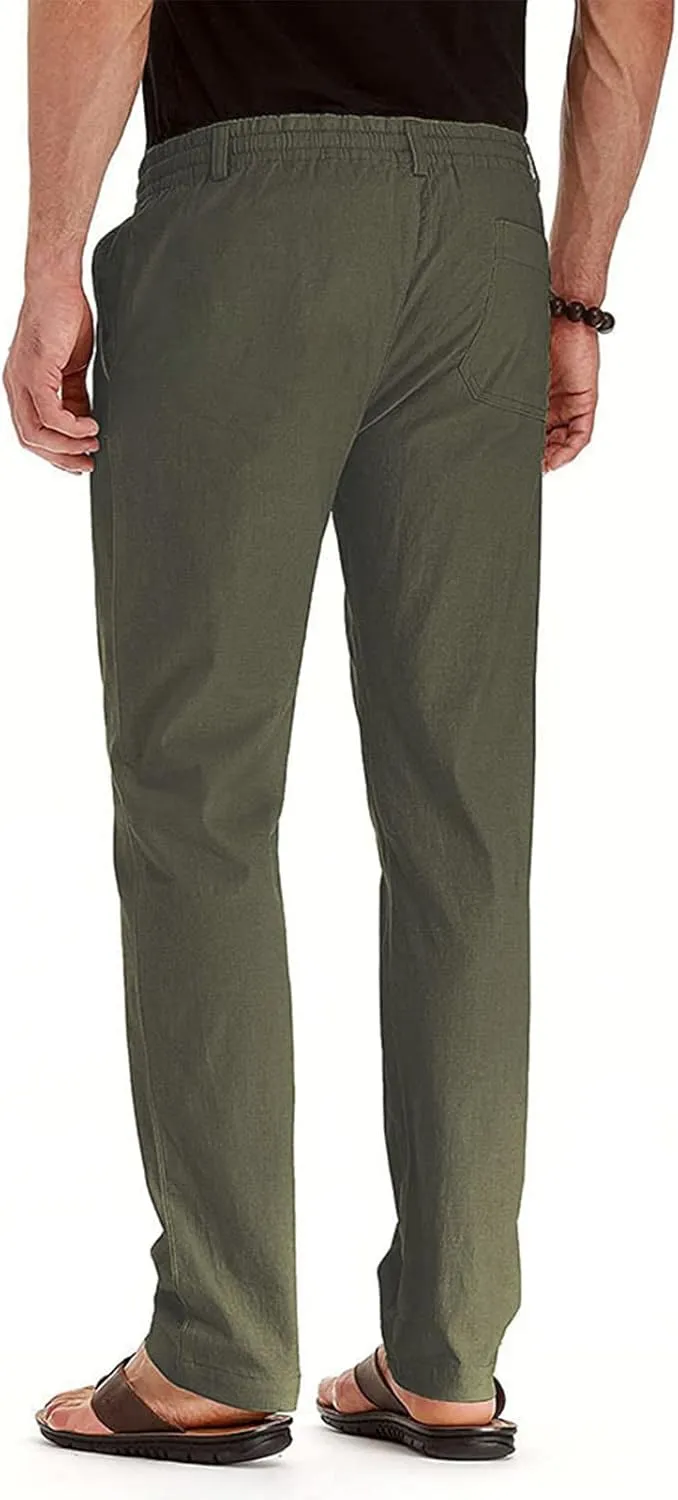 Ymosrh Mens Fashion Joggers Pants Large Elastic Waist Cotton Versatile Solid Color Sweatpants Scrubs Men Set Joggers
