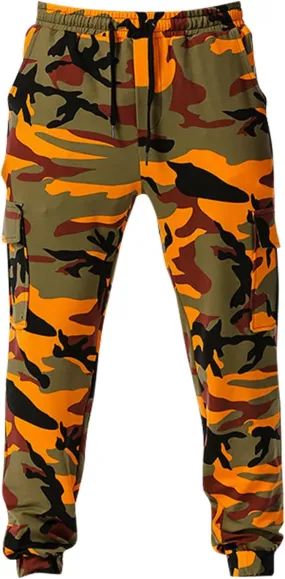 Ymosrh Mens Pants Fashion Men's Patchwork Camouflage Jogging Pants Outdoor Sports Fitness Stretch