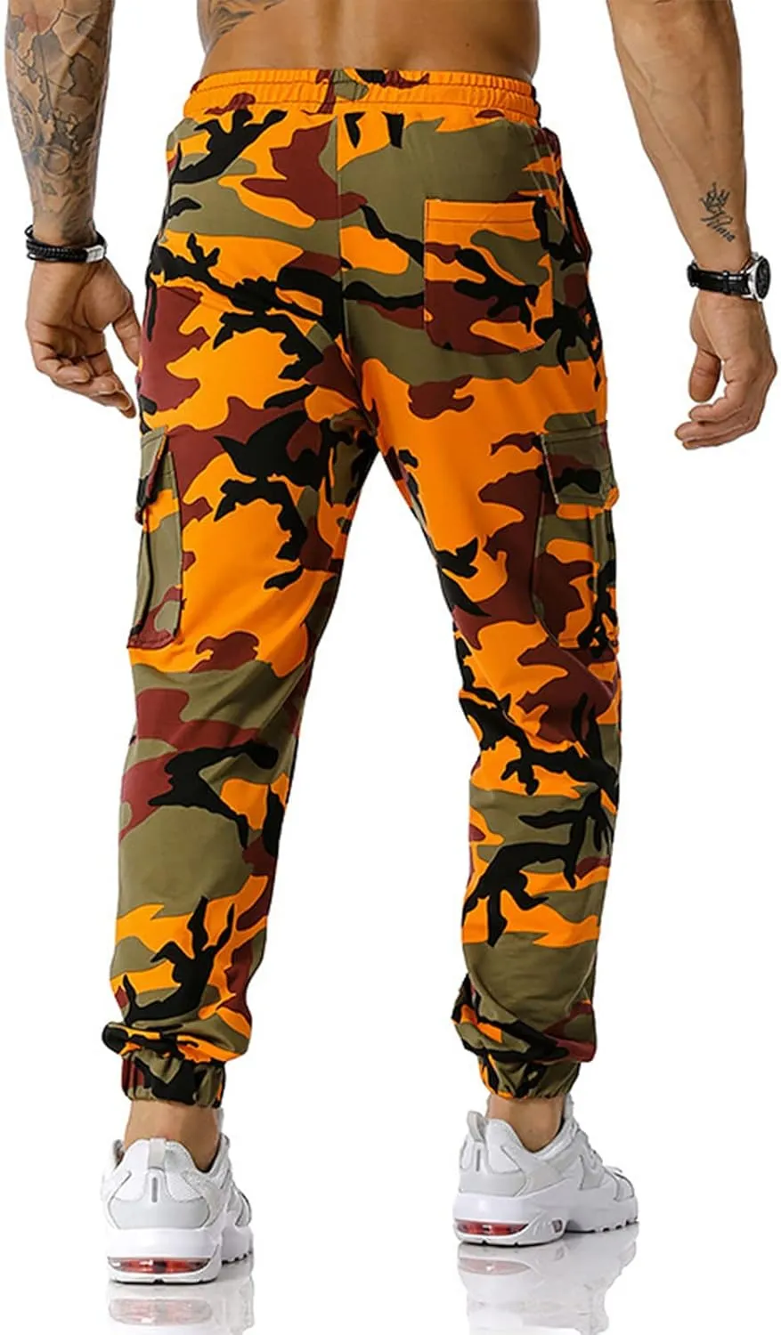 Ymosrh Mens Pants Fashion Men's Patchwork Camouflage Jogging Pants Outdoor Sports Fitness Stretch